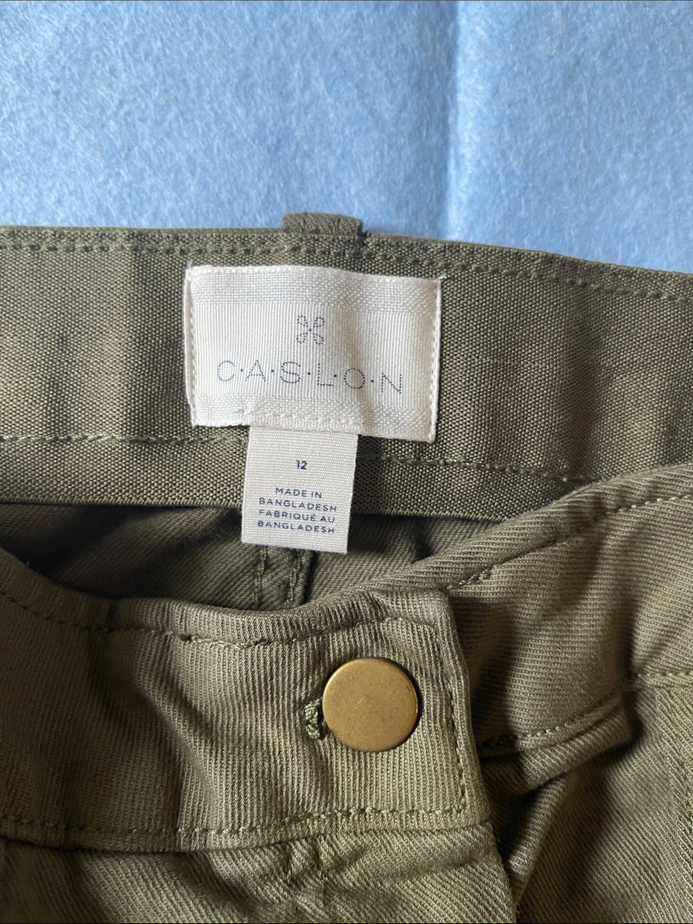 Caslon Olive Green Button-Front Midi Skirt - Picture 3 of 4